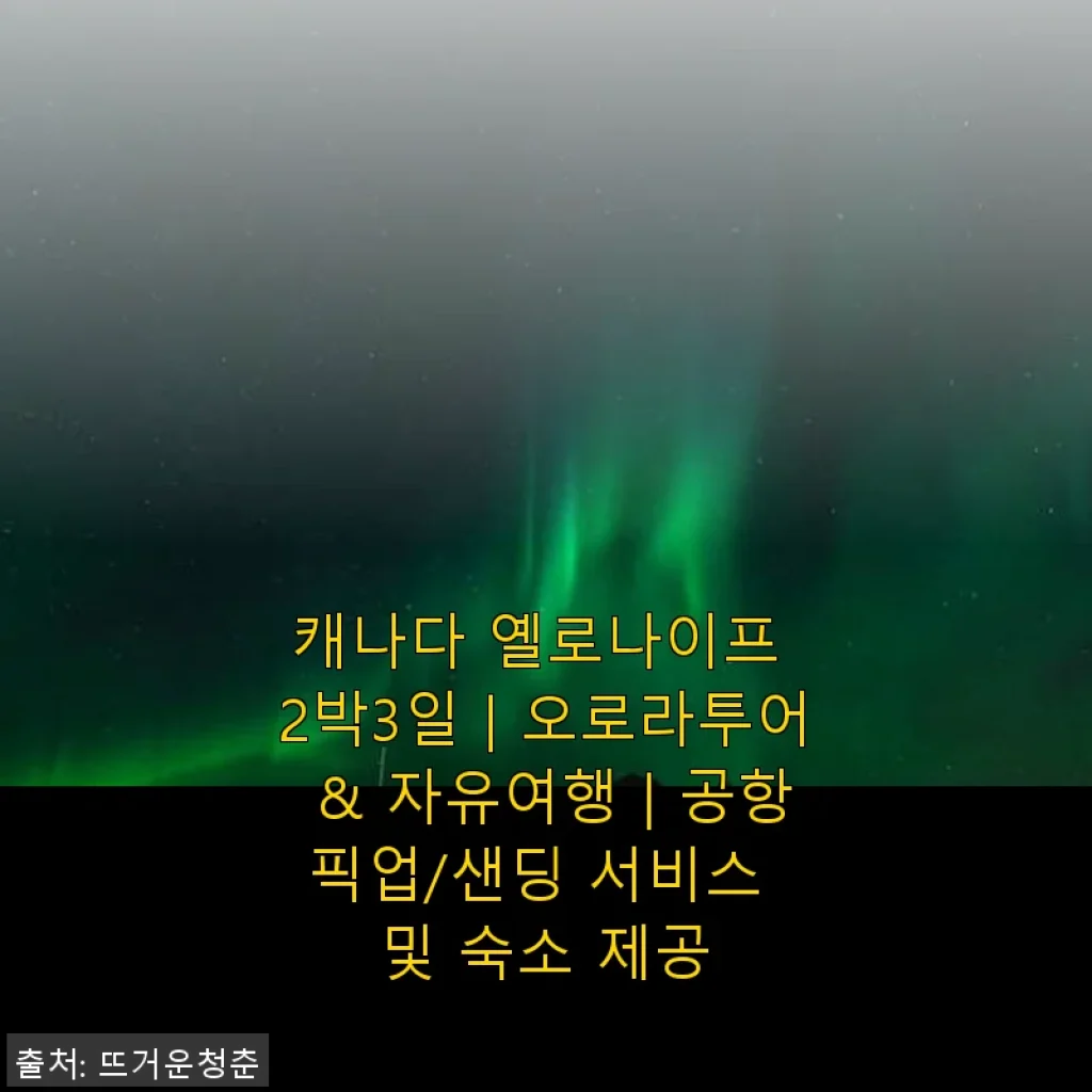 캐나다 옐로나이프 2박3일 오로라투어 & 자유여행 후기