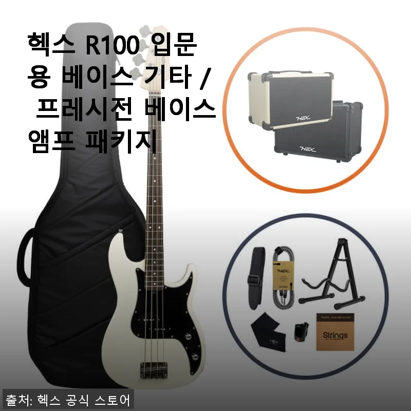 헥스 R100 입문용 베이스 기타 & 프레시전 베이스 앰프 패키지 사용 후기