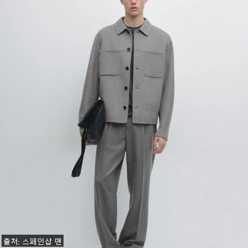 마시모두띠 울 블렌드 오버셔츠 포켓 관련 이미지 1