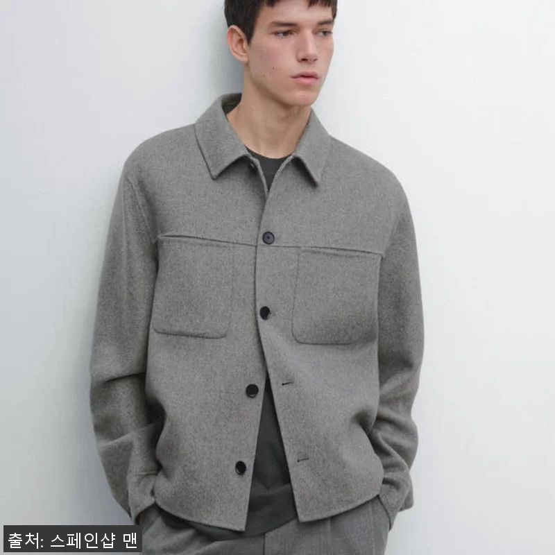 마시모두띠 울 블렌드 오버셔츠 포켓 관련 이미지 2