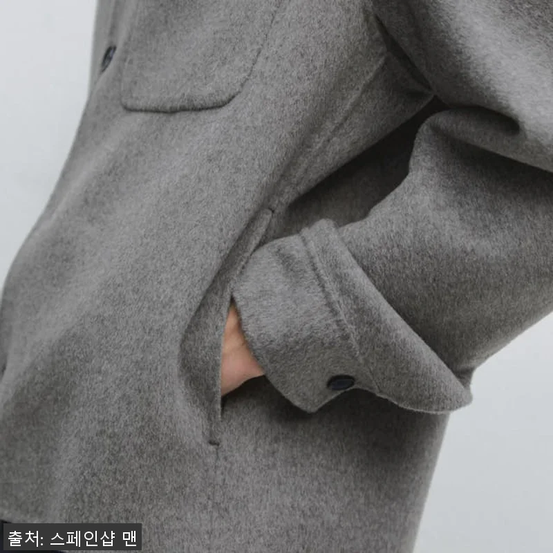 마시모두띠 울 블렌드 오버셔츠 포켓 관련 이미지 4