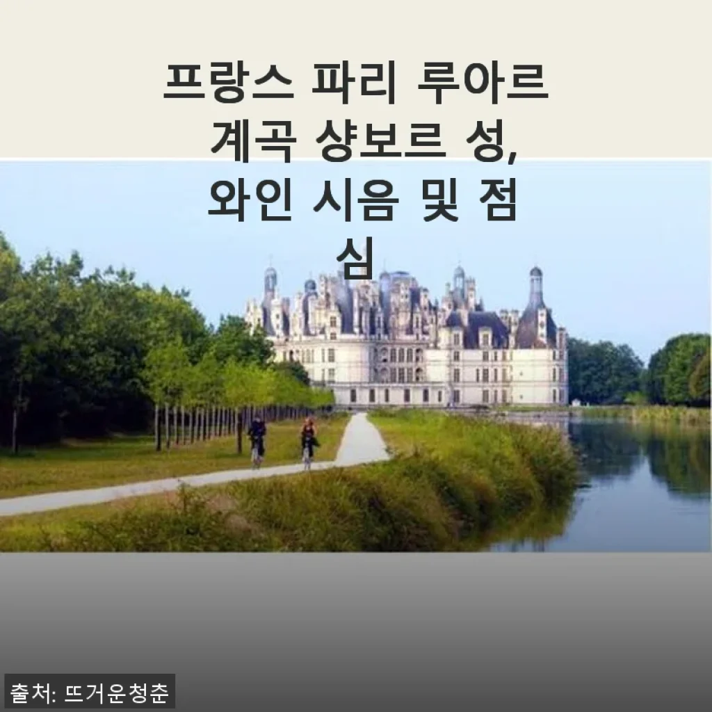 프랑스 파리 루아르 계곡 샹보르 성, 와인 시음 및 점심 체험 후기