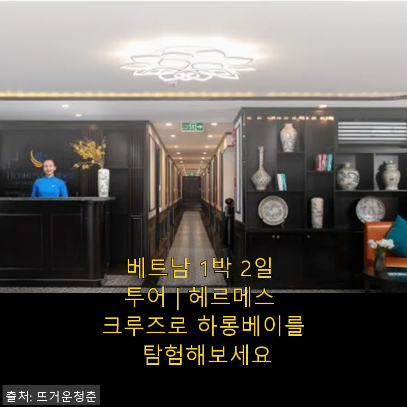 베트남 1박 2일 투어, 헤르메스 크루즈로 만나는 하롱베이 탐험 후기