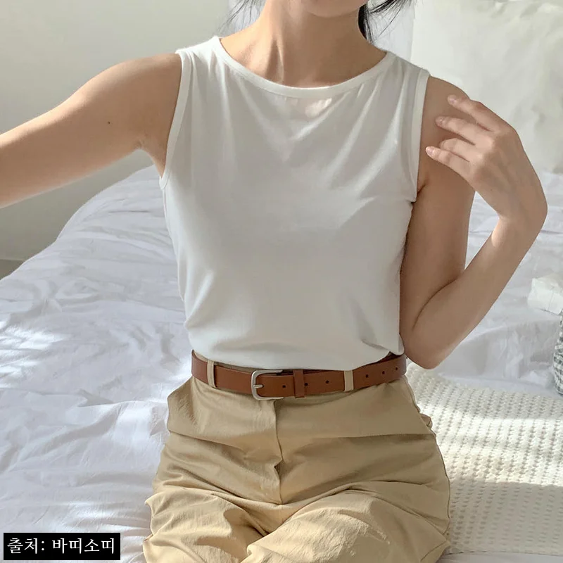 보트넥나시 민소매 이너 모달티셔츠, 세미크롭 이너로 눈여겨본 찐후기 정리