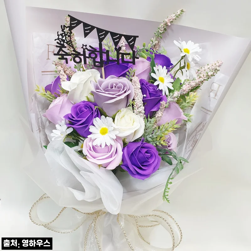 퇴임식꽃다발 장미 승진 축하 취임 시상식 꽃다발, 오래 기억될 베로나 비누꽃 선물