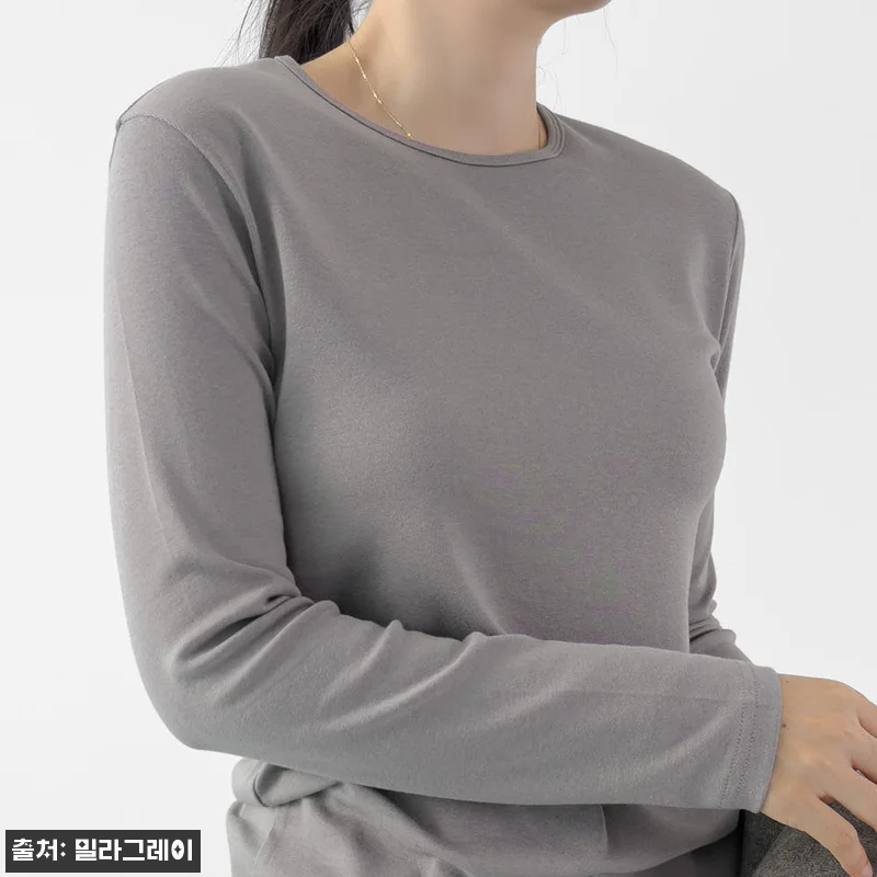 모달 기본 이너 무지 긴팔 티 롱슬리브, 봄가을 데일리로 눈여겨볼 기본티 12 모달 기본 이너 무지 긴팔 티 롱슬리 관련 이미지 1