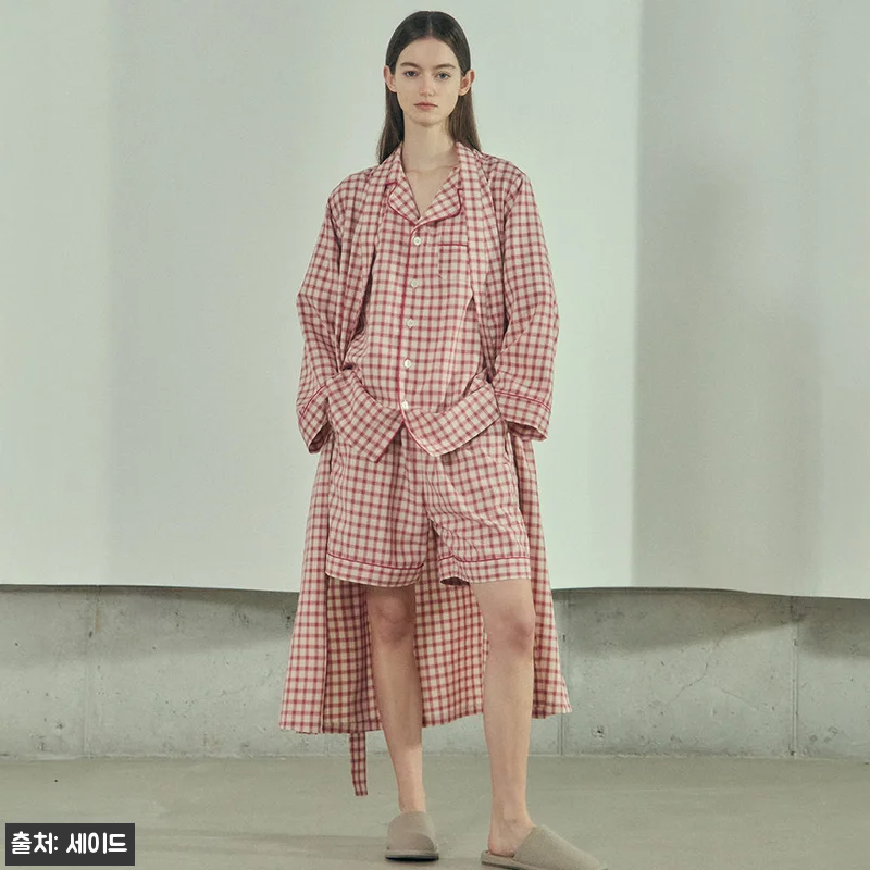 [w] 카로 라운지 체크 롱슬리브 로 관련 이미지 1
