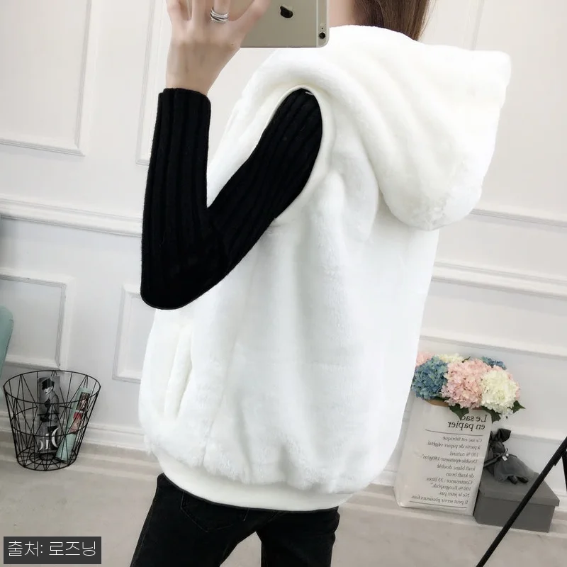 인조 밍크 후드 조끼 베스트, 3만 관련 이미지 1