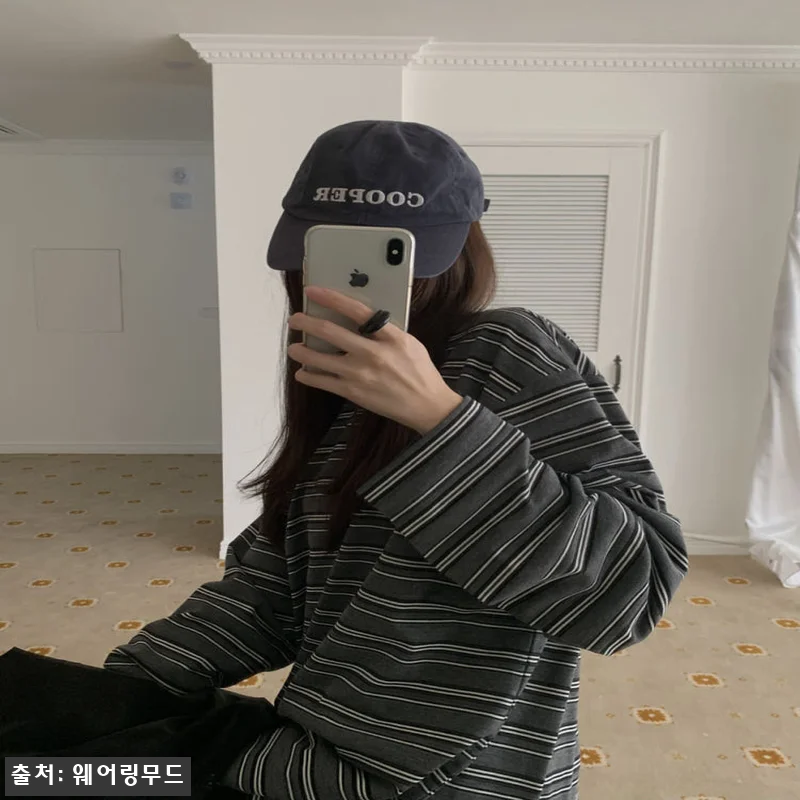 어토프 페리 스트라이프 티셔츠 줄지 긴팔티, 차콜 옵션 남았을 때 체크할 구매 포인트 12 어토프 페리 스트라이프 티셔츠 줄지 관련 이미지 1
