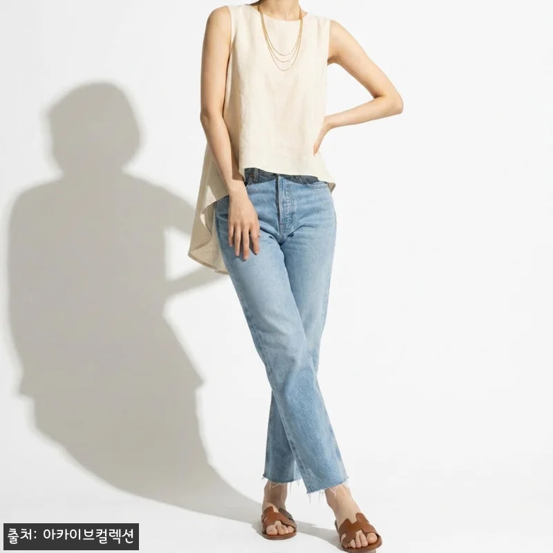 토템 여성 연청 오가닉 코튼 데님팬츠 관련 이미지 1