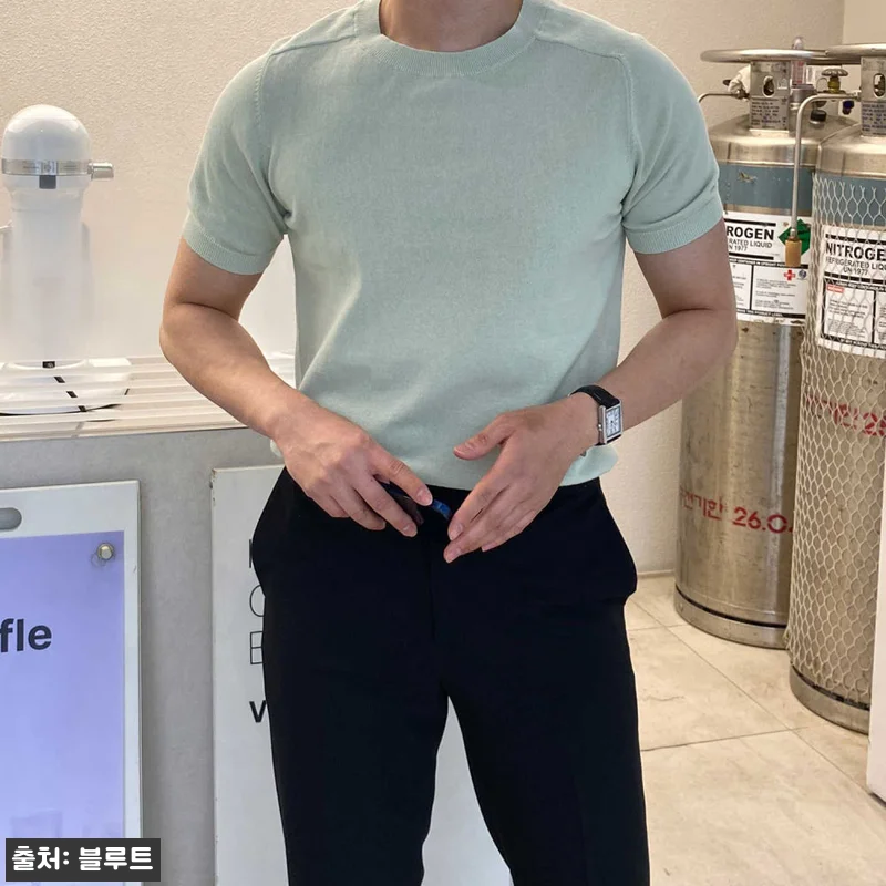 린넨니트 머슬핏니트 남자반팔니트, 2 관련 이미지 1