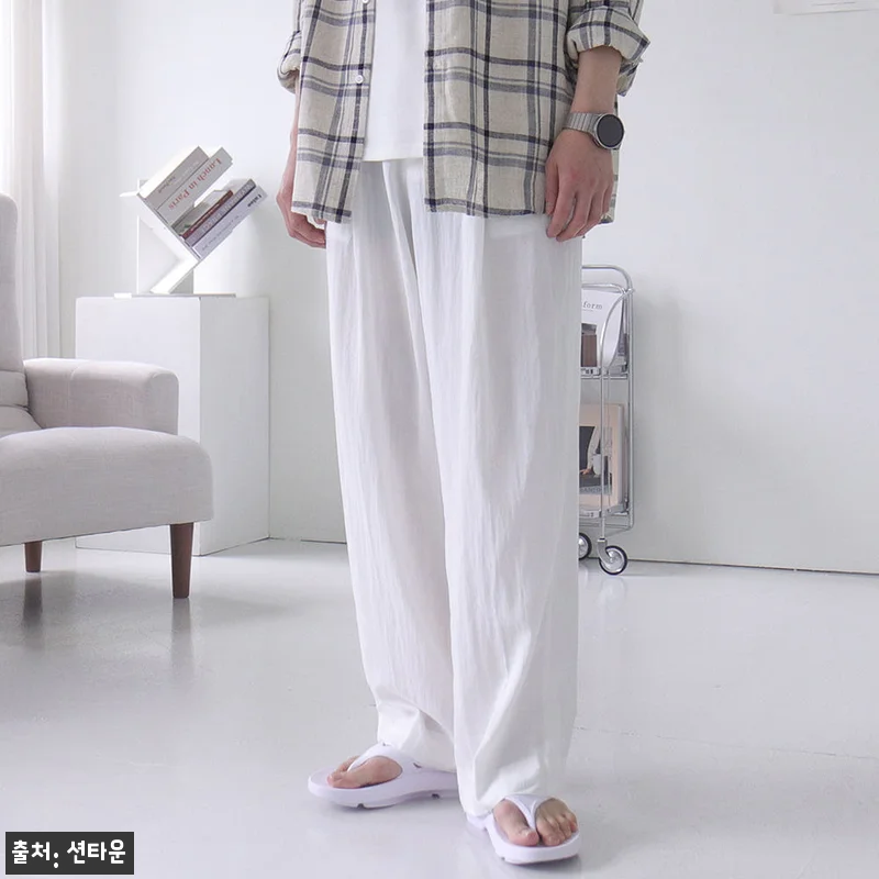 남자와이드팬츠 아이스 밴딩 냉장고바지 남자린넨바지, 여름 데일리룩으로 눈여겨볼 할인템 5 남자와이드팬츠 아이스 밴딩 냉장고바지 관련 이미지 1
