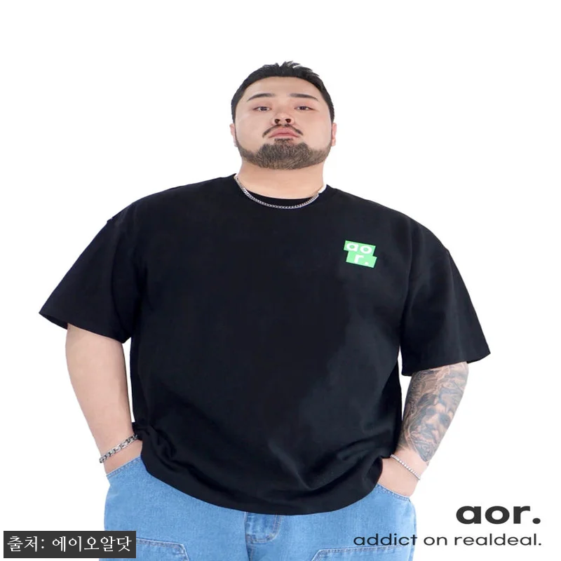 aor. 그린 로고 반팔티 블랙 빅사 관련 이미지 1