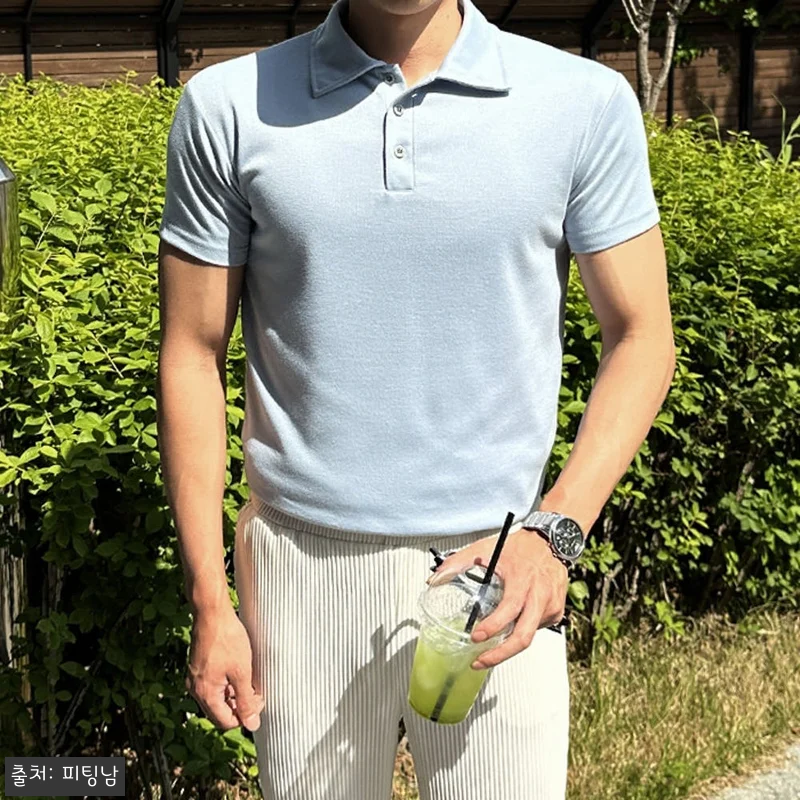 남자 블럼 머슬핏 여름 분또 카라 반 관련 이미지 1