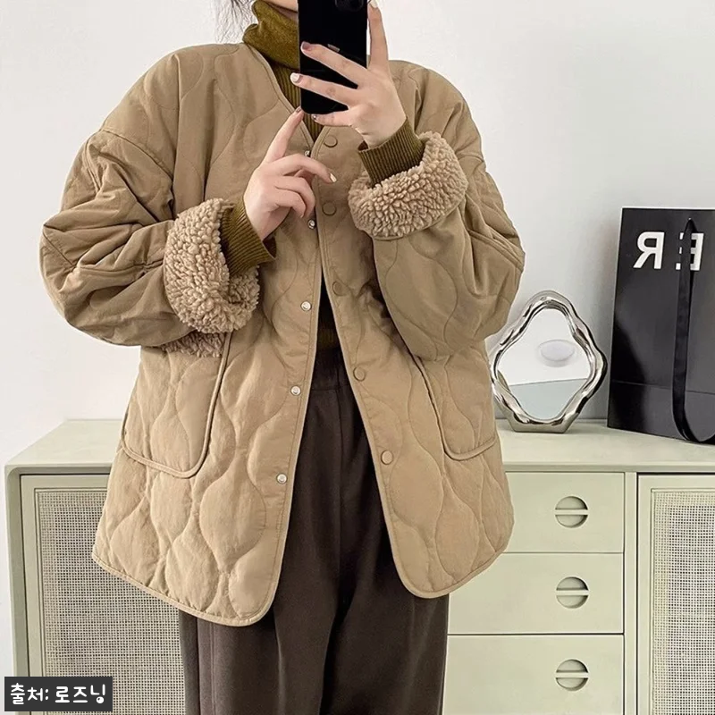 여성 겨울 노카라 오버핏 빅사이즈 깔 관련 이미지 2