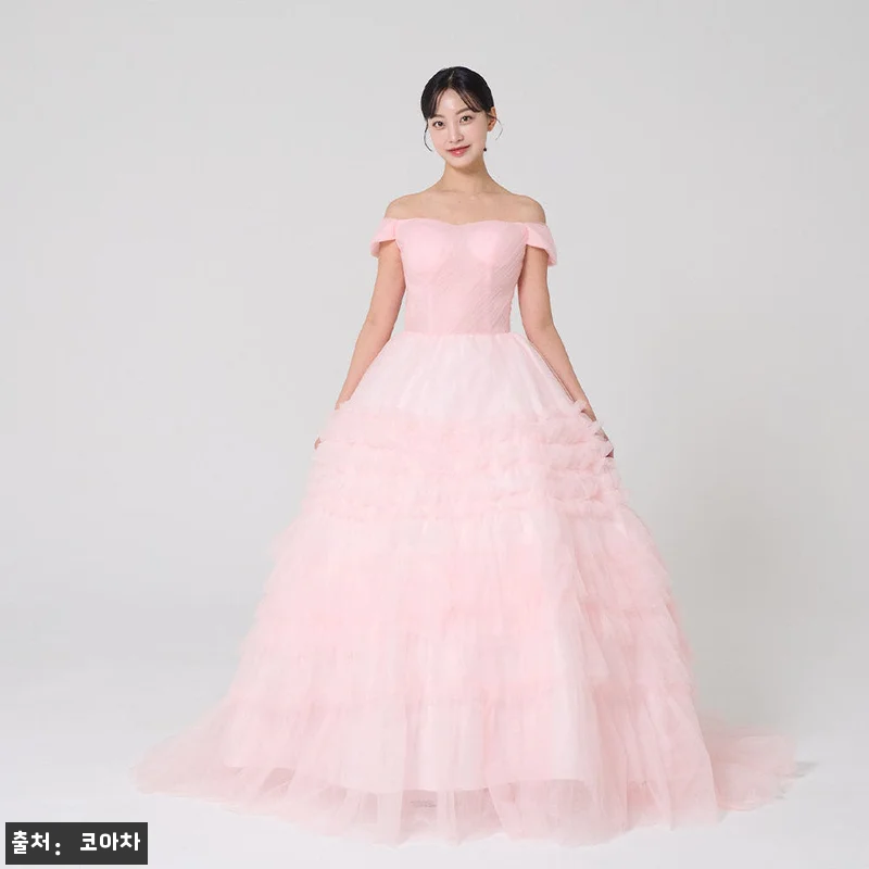 페페 풍성한 오프숄더 핑크 캉캉유색드 관련 이미지 2