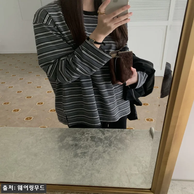 어토프 페리 스트라이프 티셔츠 줄지 긴팔티, 차콜 옵션 남았을 때 체크할 구매 포인트 13 어토프 페리 스트라이프 티셔츠 줄지 관련 이미지 2