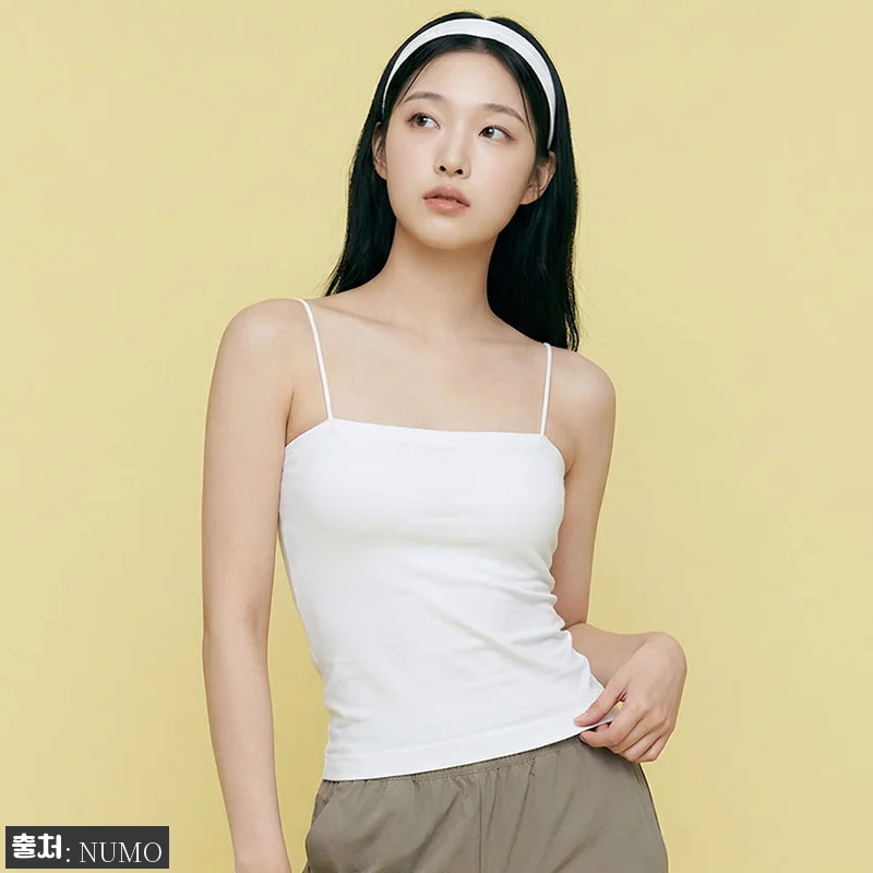 러닝 캐미솔 캡내장 심리스 크롭 브라 관련 이미지 2