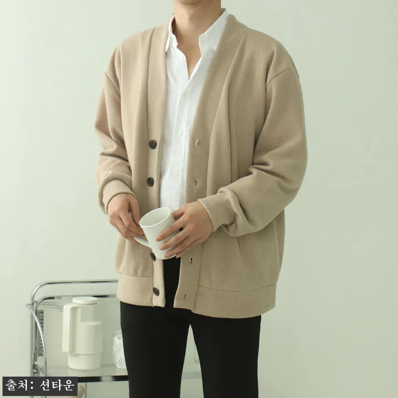남자가디건 오버핏 브이넥 빅사이즈 커 관련 이미지 2