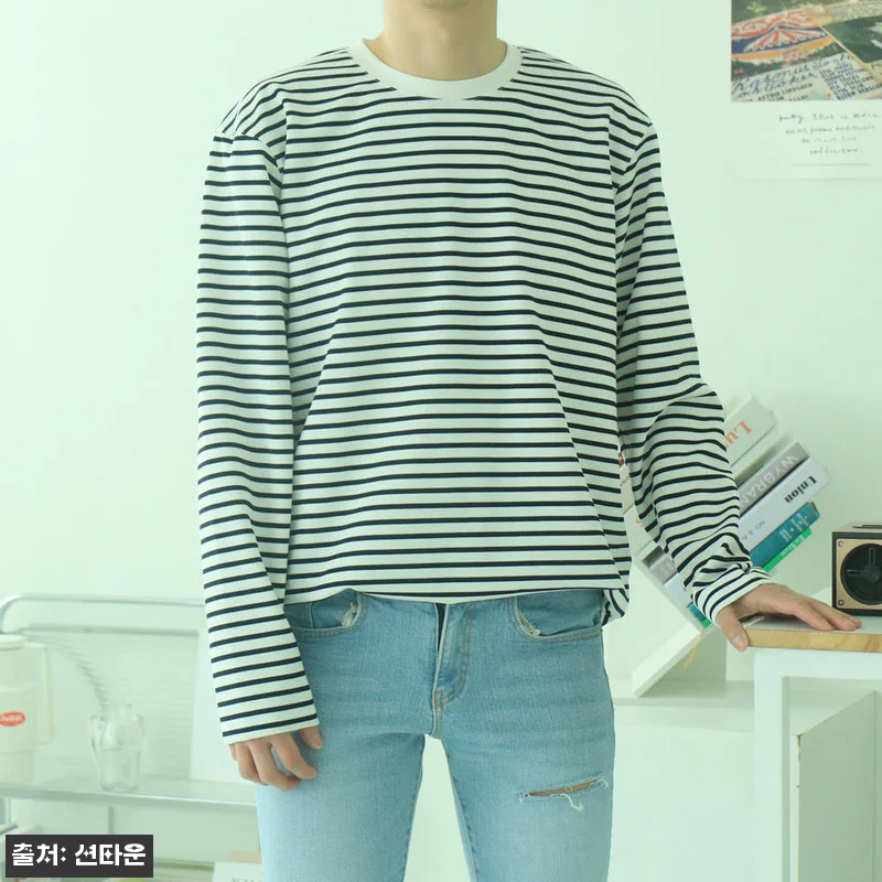 남자긴팔티 이너 레이어드 단가라 티셔츠, 간절기 데일리룩으로 눈여겨볼 6컬러 아이템 9 남자긴팔티 이너 레이어드 단가라 티셔 관련 이미지 2