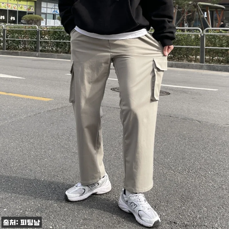 남자 거드리 바스락 나일론 스판 밴딩 와이드 카고바지, 봄가을 데일리 팬츠로 눈여겨볼 이슈템 14 남자 거드리 바스락 나일론 스판 밴딩 관련 이미지 2