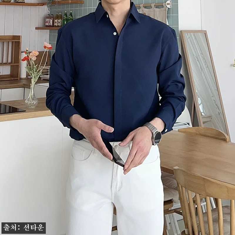 남자셔츠 빅사이즈 실크 남성남방 남자린넨셔츠, 1만원대 히든 버튼 데일리 셔츠 이슈템 11 남자셔츠 빅사이즈 실크 남성남방 남자 관련 이미지 2