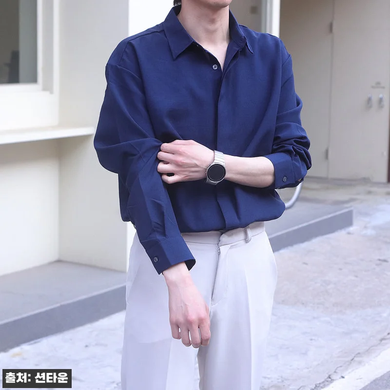 1+1 남자 셔츠 구김없는 오버핏 남 관련 이미지 2