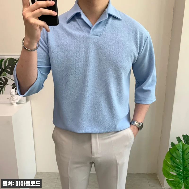 남자 7부 티셔츠 오픈카라 빅사이즈 여름 반팔, 1만 원대 무료배송으로 눈여겨본 여름 이슈템 구매 체크 후기 9 남자 7부 티셔츠 오픈카라 빅사이즈 관련 이미지 2