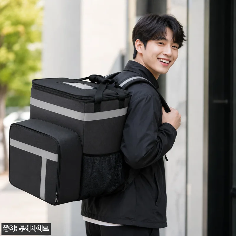 투케바이크 도보 배달가방 블랙 확장형 관련 이미지 3