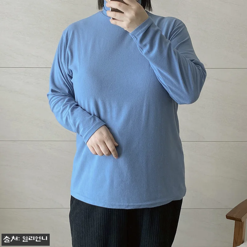 기모폴라티 얇은목티 레이어드티 빅사이 관련 이미지 3