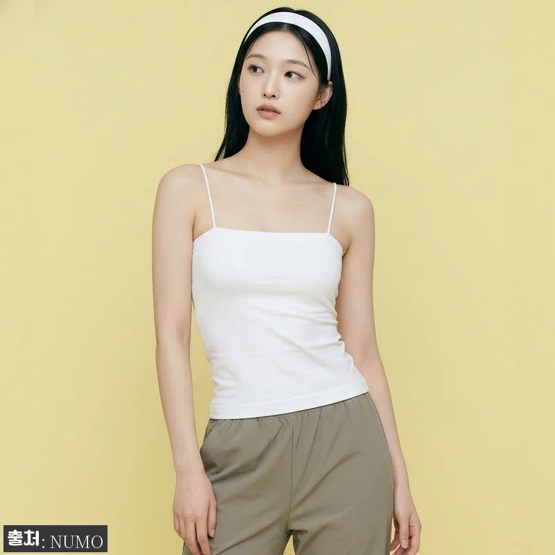 러닝 캐미솔 캡내장 심리스 크롭 브라 관련 이미지 3