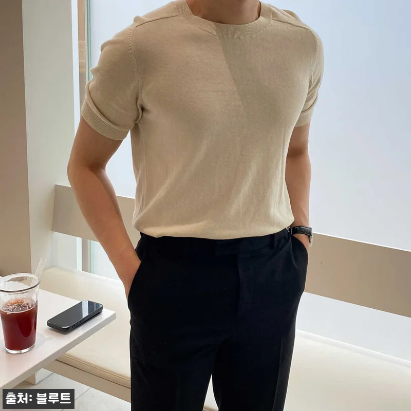 린넨니트 머슬핏니트 남자반팔니트, 2 관련 이미지 3