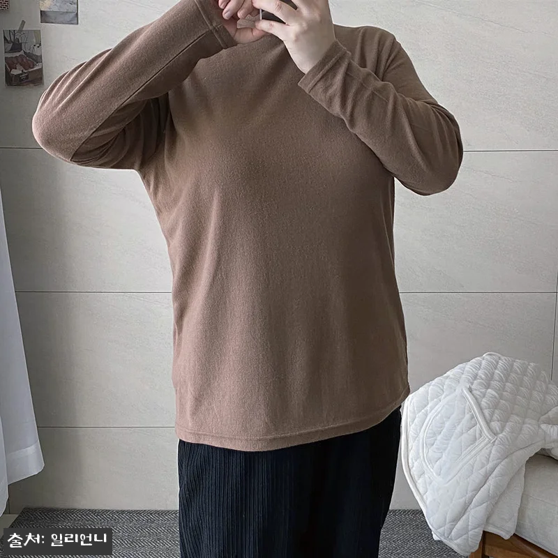 기모폴라티 얇은목티 레이어드티 빅사이 관련 이미지 4