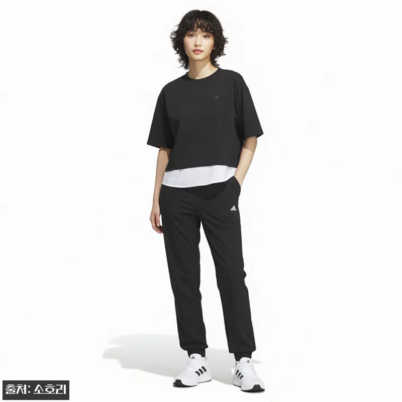 아디다스 여성 레이어드 삼선 루즈핏 관련 이미지 4