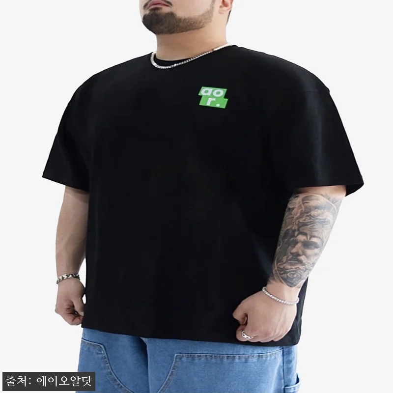 aor. 그린 로고 반팔티 블랙 빅사 관련 이미지 4