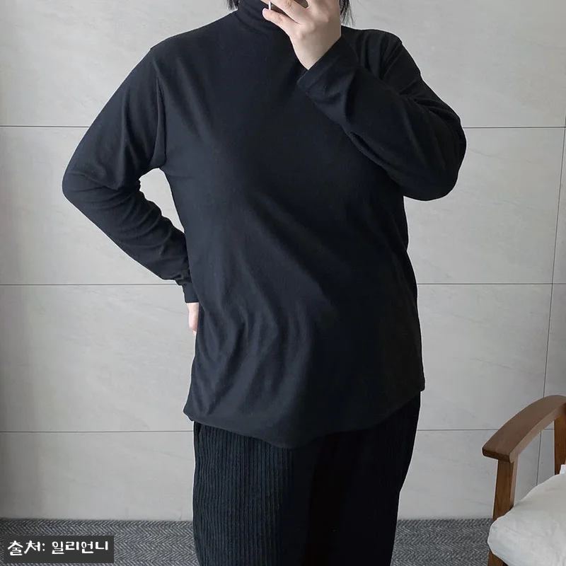 기모폴라티 얇은목티 레이어드티 빅사이 관련 이미지 5