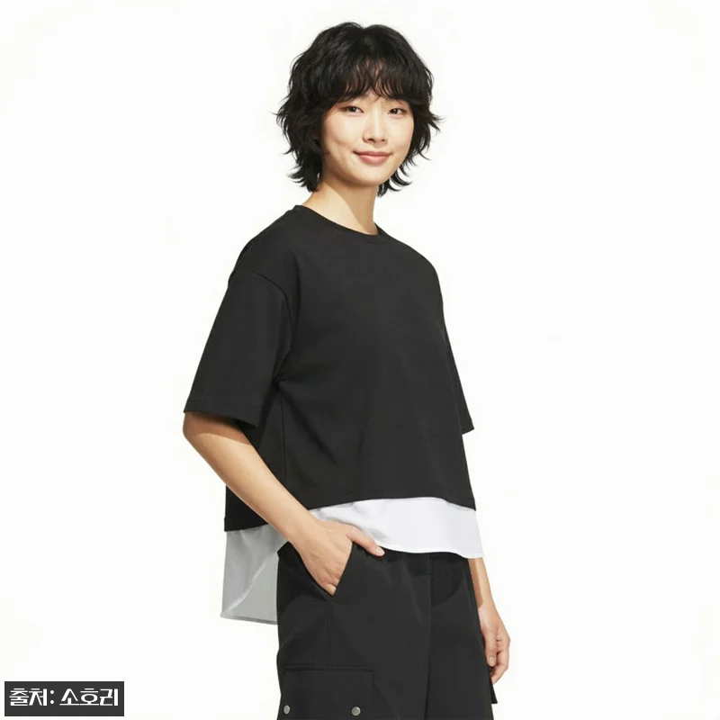 아디다스 여성 레이어드 삼선 루즈핏 관련 이미지 5