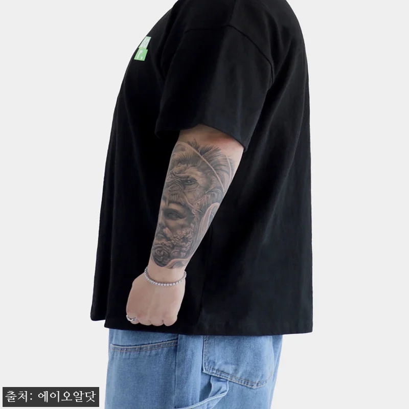 aor. 그린 로고 반팔티 블랙 빅사 관련 이미지 5