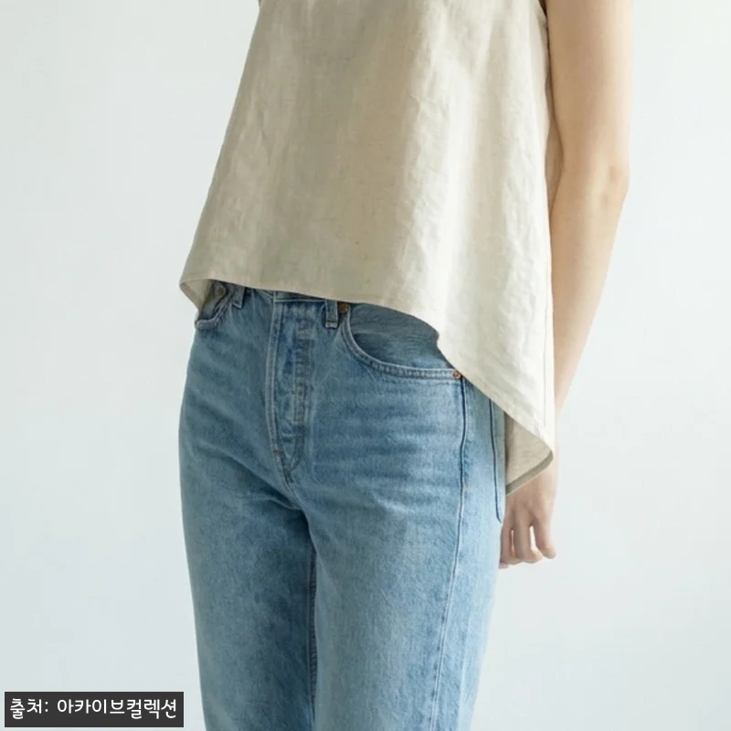 토템 여성 연청 오가닉 코튼 데님팬츠 관련 이미지 6