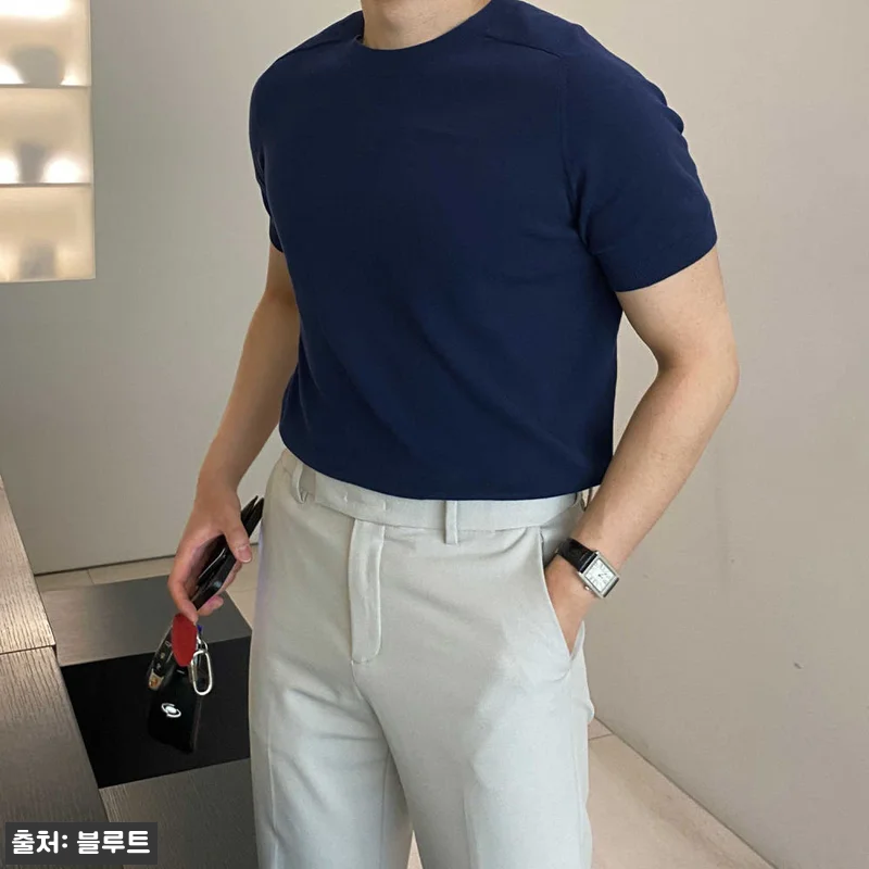 린넨니트 머슬핏니트 남자반팔니트, 2 관련 이미지 6