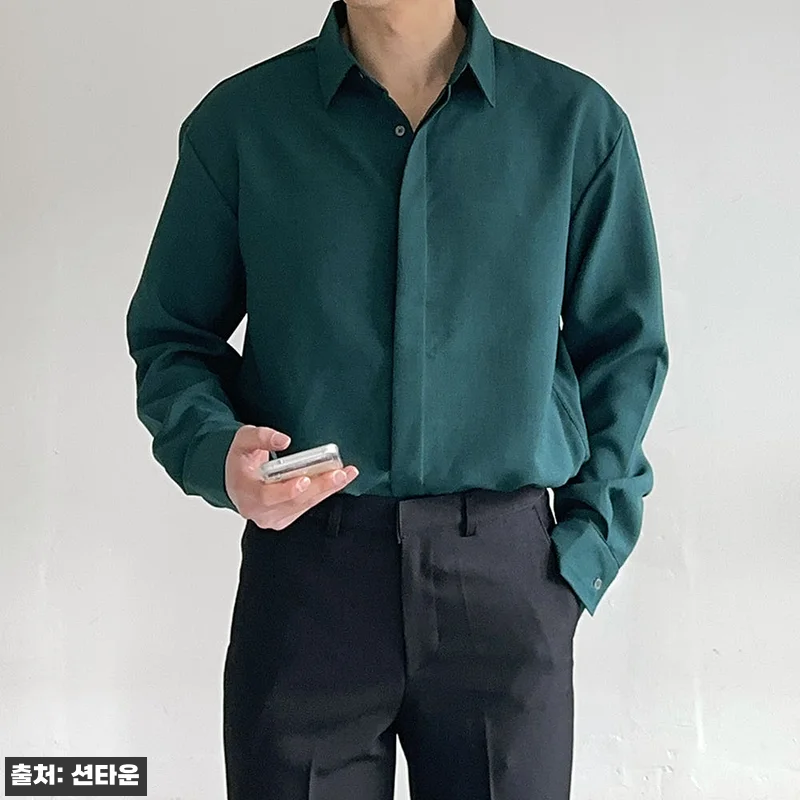 1+1 남자 셔츠 구김없는 오버핏 남 관련 이미지 6