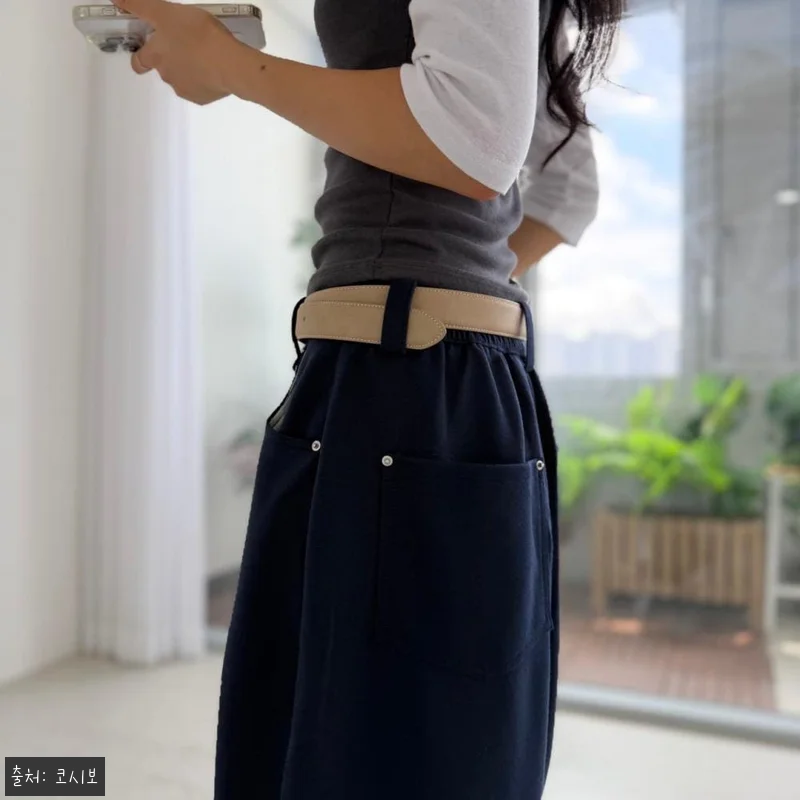 여성 와이드팬츠 가을 뒷밴딩 스트링 관련 이미지 7