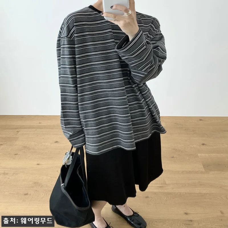 어토프 페리 스트라이프 티셔츠 줄지 긴팔티, 차콜 옵션 남았을 때 체크할 구매 포인트 18 어토프 페리 스트라이프 티셔츠 줄지 관련 이미지 7