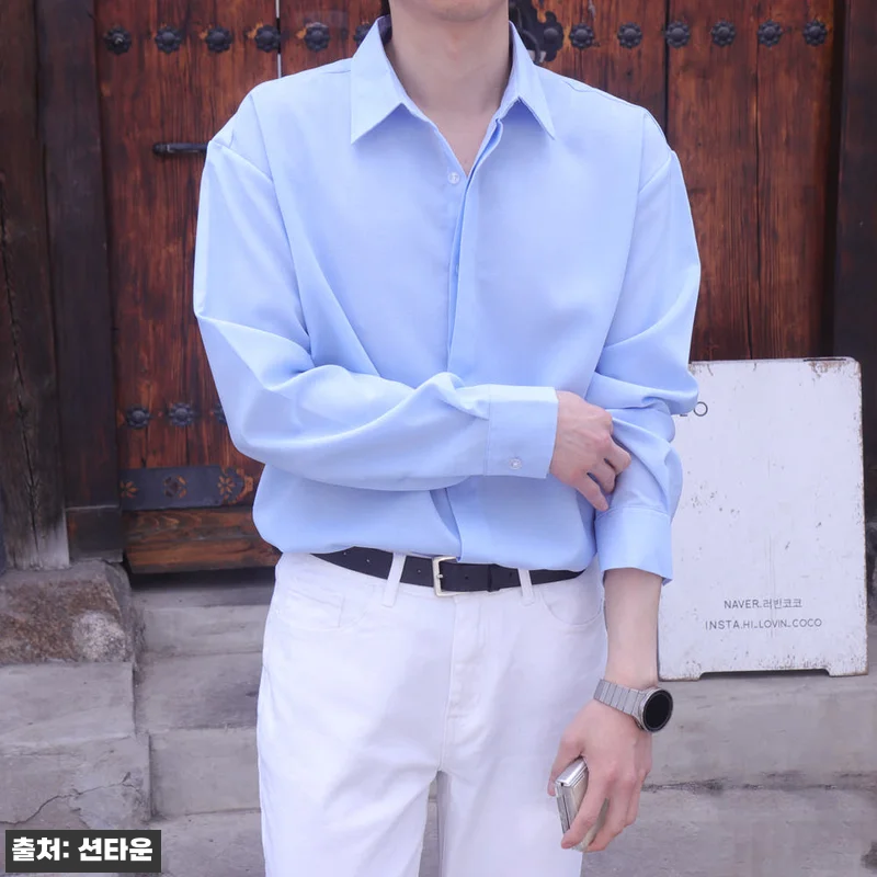 1+1 남자 셔츠 구김없는 오버핏 남 관련 이미지 7