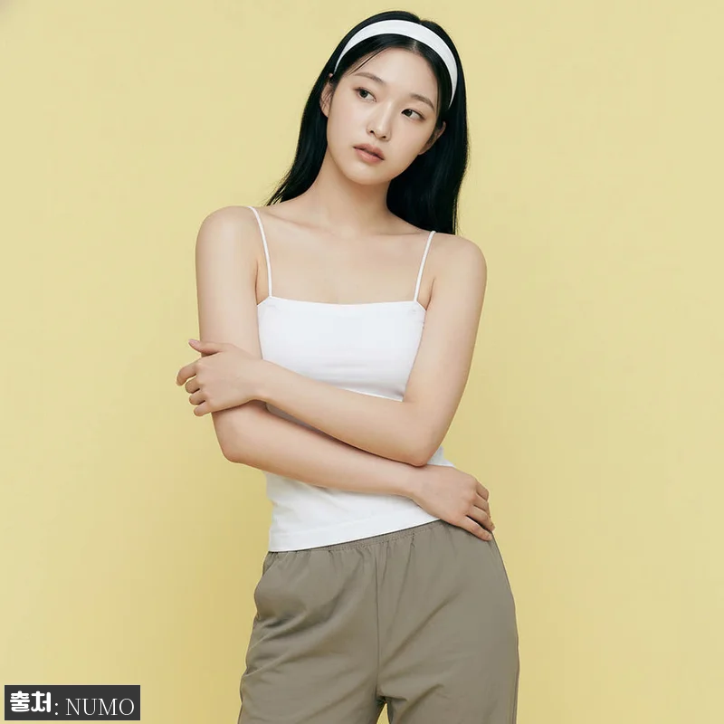 러닝 캐미솔 캡내장 심리스 크롭 브라 관련 이미지 8