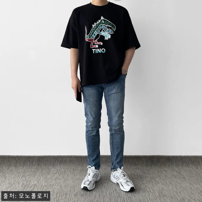 어깨넓어보이는반팔 오버핏 두꺼운반팔티 관련 이미지 8