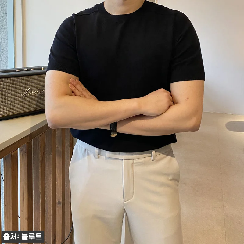 린넨니트 머슬핏니트 남자반팔니트, 2 관련 이미지 9