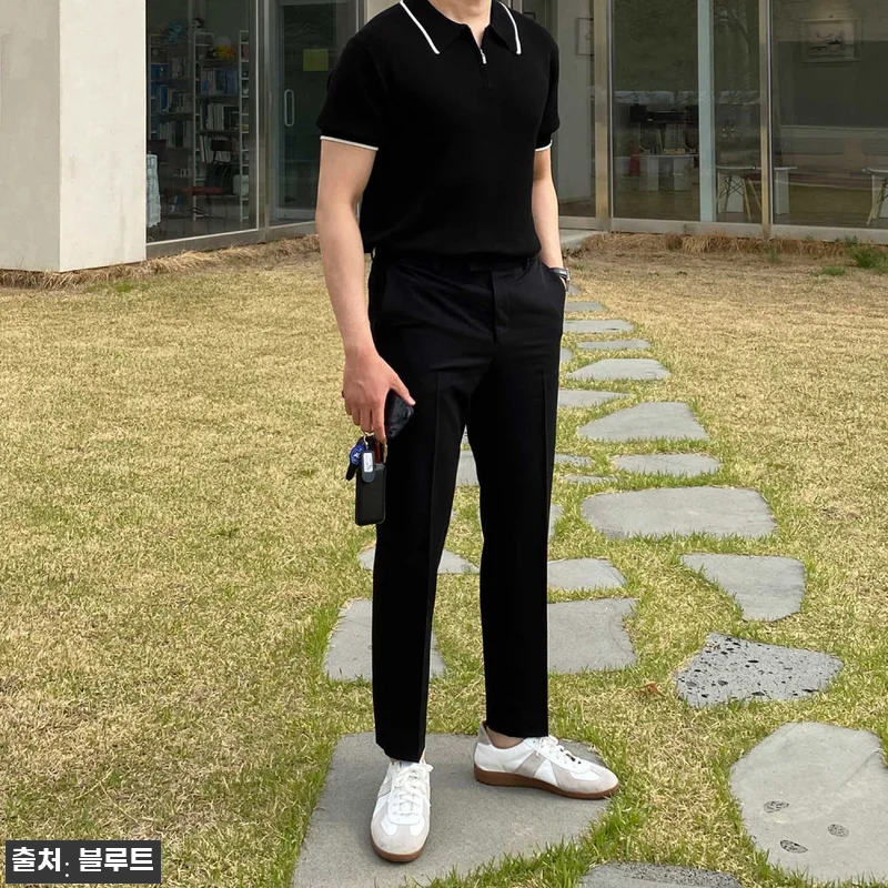 배색 워셔블 반집업니트 머슬핏니트 남 관련 이미지 9