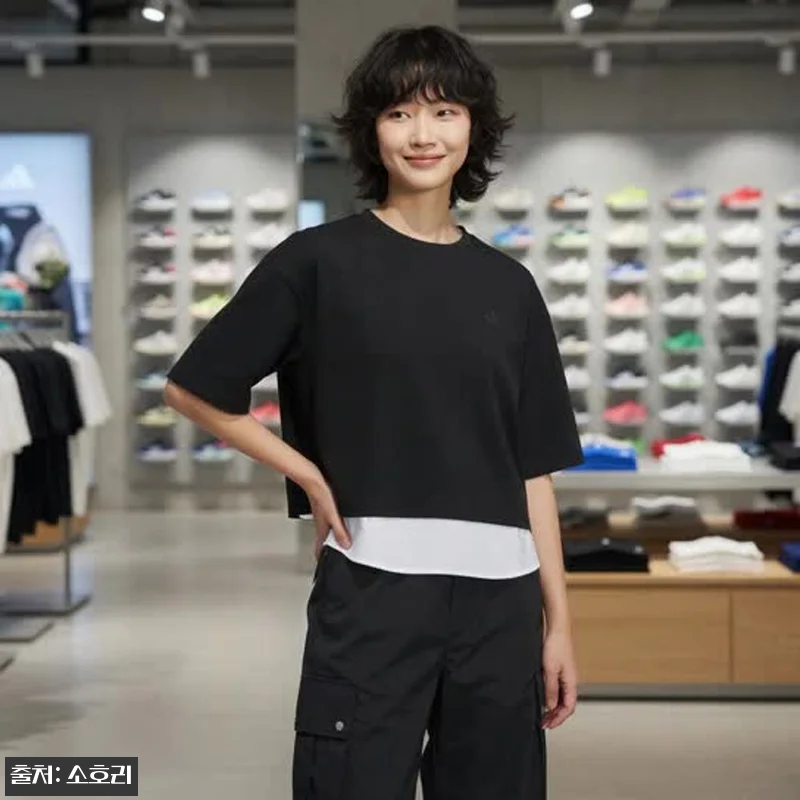 아디다스 여성 레이어드 삼선 루즈핏 관련 이미지 10