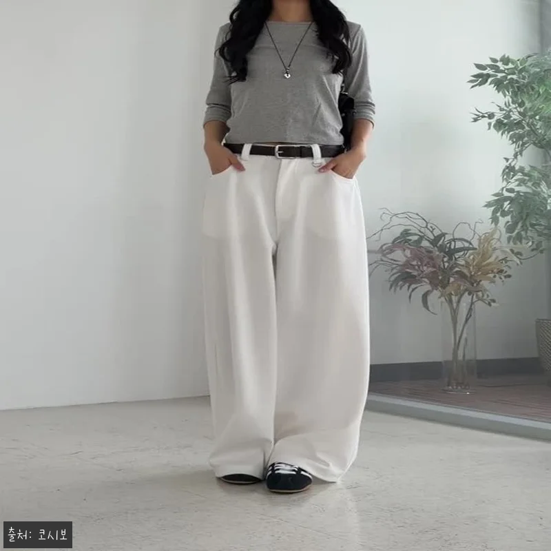 여성 와이드팬츠 가을 뒷밴딩 스트링 관련 이미지 10